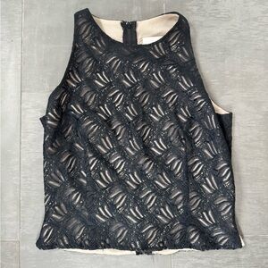 Joseph Ribkoff Black Lace Sleeveless Blouse